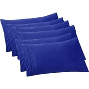 Mocassi 6-PACK Solid Pillowcases 1500 Thread Count Egyptian Quality,Easy Slip-On, 6-Piece Set, Standard/Queen Pillowcase, Royal Blue