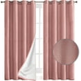 thumbnail image 1 of Mocassi Blackout Grommet Top Curtains - 2 Panel Set - Window Treatment, Thermal Insulated, Room Darkening, Energy Saving Window Drapes for Living Room (Set of 2) - W54" X 95inch, Blush, 1 of 7