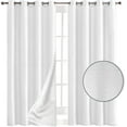 thumbnail image 1 of Mocassi Blackout Grommet Top Curtains - 2 Panel Set - Window Treatment, Thermal Insulated, Room Darkening, Energy Saving Window Drapes for Living Room (Set of 2) - W54" X 95inch, White, 1 of 7