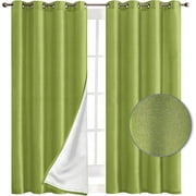 Mocassi Thermal Insulated Darkening Curtains, Grommet Top Draperies for Bedroom, Office and Living Room, (Set of 2) 54" x 84", Sage