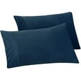 thumbnail image 1 of Mocassi Bloomingdale Pattern Pillowcase, 2-Piece Set , Easy Slip-On and Wrinkle Resistant, Bloomingdale King Pillowcase, Navy, 1 of 5