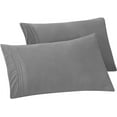 thumbnail image 1 of Mocassi Bloomingdale Pattern Pillowcase, 2-Piece Set , Easy Slip-On and Wrinkle Resistant, Bloomingdale Queen Pillowcase, Gray, 1 of 5