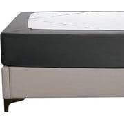 Mocassi Box Spring Cover, Ultra Soft, Wrinkle Free - Snug 4 Way Elastic Wrap Around Jersey Knit Alternative for Bed Skirt, King, Gray