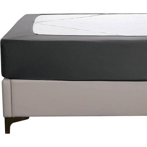 Mocassi Box Spring Cover, Ultra Soft, Wrinkle Free - Snug 4 Way Elastic Wrap Around Jersey Knit Alternative for Bed Skirt, King, Gray