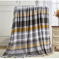 thumbnail image 1 of Mocassi Breathable Fleece Throw Blanket, 50 x 60 inches, Perfect for Lounging and Home Decor, All Season Suitable, Brea Stripe Throw, 1 of 5