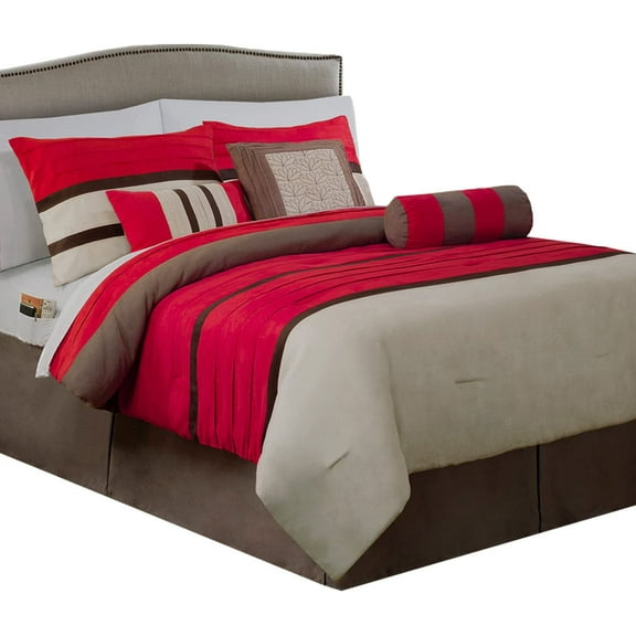Mocassi Cirena Modern12-Piece Red Bed-in-a-Bag, King