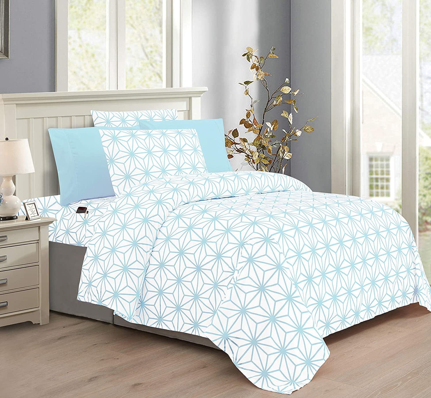 Mocassi 6-Piece Cube Bed Sheet Set - Geometric Pattern - Soft as Hotel Premium Quality