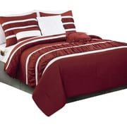 Isabella Bedding Collection, 12PC Comforter Set with Matching Shams, Decorative Pillows, and Smart Sheet Set, King/California King Size, Burgundy