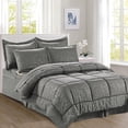 thumbnail image 1 of Mocassi Luxury 8-Piece Bamboo Comforter Set - Soft and Cozy Bedding Set with Double-Sided Storage Pockets - Silky Gray Bamboo Comforter, King/California Size, 1 of 7