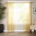 thumbnail image 1 of Mocassi Luxury Sheer Curtains, Window Treatment Curtain Panels with Rod Pocket for Kitchen, Bedroom and Living Room (40 x 84 inches Long, Set of 2), Gold, 1 of 3