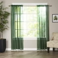 thumbnail image 1 of Mocassi Luxury Sheer Curtains, Window Treatment Curtain Panels with Rod Pocket for Kitchen, Bedroom and Living Room (40 x 84 inches Long, Set of 2), Green, 1 of 3