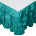 thumbnail image 1 of Mocassi Multi-Ruffle Bed Skirt, Wrinkle and Stain Resistant, 1500 Thread Count, 15 inch Drop, Cal King, Seafoam Teal, 1 of 4