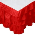 thumbnail image 1 of Mocassi Multi-Ruffle Bed Skirt, Wrinkle and Stain Resistant, 1500 Thread Count, 15 inch Drop, Queen, Red Apple, 1 of 5