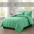 thumbnail image 1 of Mocassi - NEW - All Season Reversible Comforter Set - Twin/Twin XL - Box-Stitched Down Alternative (3-Piece Set), Tiffany/Gray, 1 of 6