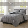 thumbnail image 1 of Reversible 3-Piece Comforter Set with Matching Shams, Two Colors in One for Ultimate Versatility and Style, Full/Queen, Gray/Silver, 1 of 6
