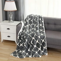 Mocassi Reversible Printed Sherpa All-Season Blanket Perfect for Lounging 50 x 60 inches Bloomingdale Sherpa Throw Silver Grey