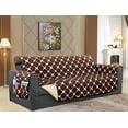 thumbnail image 1 of Mocassi Reversible Quilted Microfiber Pet Cover Multipurpose Furniture Protector Oversized Sofa, Brown/Cream, 1 of 2