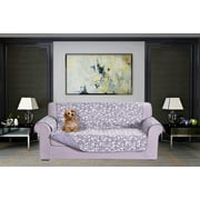 Mocassi Reversible Sofa Slipcover Water Resistant Furniture Protector Pet Couch Covers Smart Leaf Sofa, Lilac
