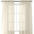 thumbnail image 1 of Mocassi Sheer Curtains - 2 Piece Set - 2 inch Rod Pocket - Solid Sheer Curtain Drapes for Living Room, Bedroom, 40" X 84", Beige, 1 of 5