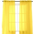 thumbnail image 1 of Mocassi (2-Piece) Multipurpose Solid Colored Drapes, Semi-Sheer Window Curtains with 2 inch Rod Pocket, 60 X 84 inches, Neon Yellow, 1 of 5