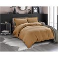 thumbnail image 1 of Mocassi Soft and Cozy Solid Duvet Cover with Matching Sham, Button Closure & Corner Ties, 3-Piece Set, Full/Queen, Bronze, 1 of 5