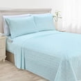 thumbnail image 1 of Mocassi Softest and Coziest 6-Piece Sheet Set - 1500 Series - Deep Pocket, Wrinkle Resistant 6-Piece Wave Pattern Bed Sheet Set, Full, Wave Aqua, 1 of 6