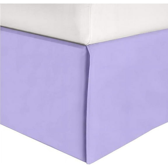 Mocassi Solid Bed Skirt 1-Piece, 1500 Thread Count Quality, Minimalist Design and Modern Look- Easy Care, Wrinkle and Stain Resistant, Full, Joyful Lilac