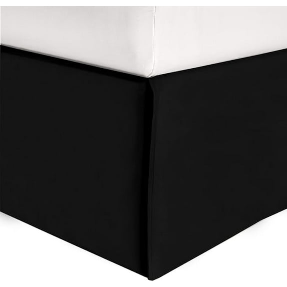 Mocassi Solid Bed Skirt 1-Piece, Twin, Twilight Black, 1500 Thread Count, Wrinkle and Stain Resistant