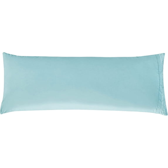 Mocassi Solid Pillowcases 1500 Thread Count Egyptian Quality,Easy Slip-On, 1-Piece Set, Body Pillowcase, Aqua