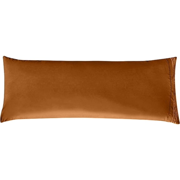 Mocassi Solid Pillowcases 1500 Thread Count Egyptian Quality,Easy Slip-On, 1-Piece Set, Body Pillowcase, Bronze