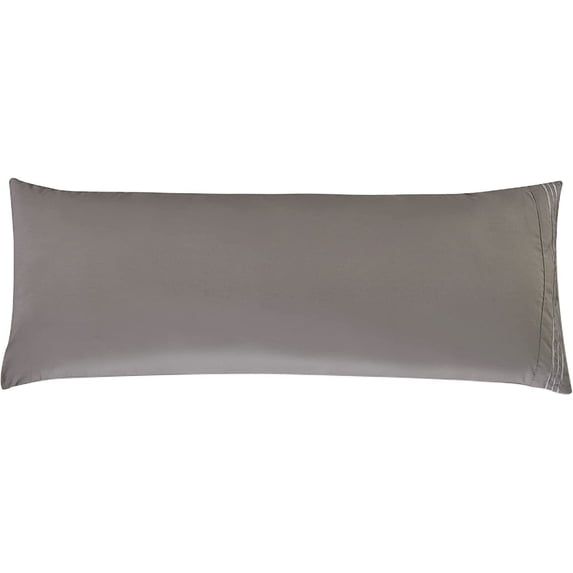 Mocassi Solid Pillowcases 1500 Thread Count Egyptian Quality,Easy Slip-On, 1-Piece Set, Body Pillowcase, Gray