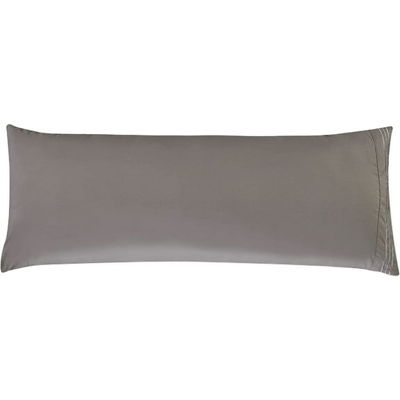 Mocassi Solid Pillowcases 1500 Thread Count Egyptian Quality,Easy Slip-On, 1-Piece Set, Body Pillowcase, Gray