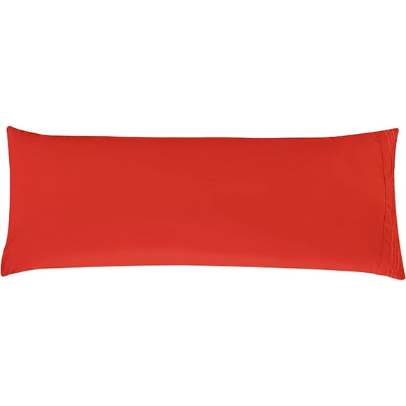 Mocassi Solid Pillowcases 1500 Thread Count Egyptian Quality,Easy Slip-On, 1-Piece Set, Body Pillowcase, Red