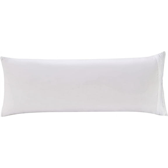 Mocassi Solid Pillowcases 1500 Thread Count Egyptian Quality,Easy Slip-On, 1-Piece Set, Body Pillowcase, White