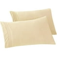 thumbnail image 1 of Mocassi Solid Pillowcases 1500 Thread Count Egyptian Quality,Easy Slip-On, 2-Piece Set, King Pillowcase, Cream, 1 of 5
