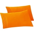 thumbnail image 1 of Mocassi Solid Pillowcases 1500 Thread Count Egyptian Quality,Easy Slip-On, 2-Piece Set, King Pillowcase, Orange, 1 of 5