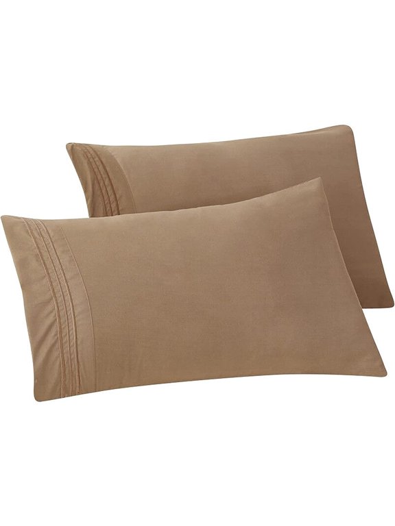 Solid Pillowcases 1500 Series Egyptian Quality,Easy Slip-On, 2-Piece Set, King Pillowcase, Taupe