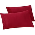 thumbnail image 1 of Mocassi Solid Pillowcases 1500 Thread Count Egyptian Quality,Easy Slip-On, 2-Piece Set, Standard/Queen Pillowcase, Burgundy, 1 of 5