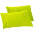thumbnail image 1 of Mocassi Solid Pillowcases 1500 Thread Count Egyptian Quality,Easy Slip-On, 2-Piece Set, Standard/Queen Pillowcase, Lime, 1 of 5