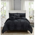 thumbnail image 1 of Mocassi Sun Flower Collection 10 Piece Black Ruffle Design Bed in a Bag, Queen, 1 of 2