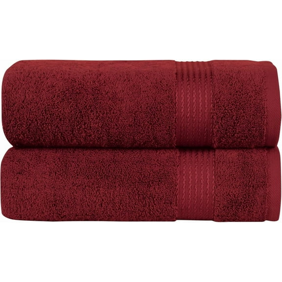 Mocassi Towel Set - Soft, Highly Absorbent, Towels for Bathroom, Gym, Spa & Hotel - High-Quality Turkish Cotton Washcloths, Plush & Durable, Quick-Drying Burgundy