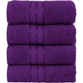 thumbnail image 1 of Mocassi Turkish Cotton Hand Towel Set, 4-Pack, 16" x 28", Highly Absorbent - Soft Bathroom Towels, Purple, 1 of 6