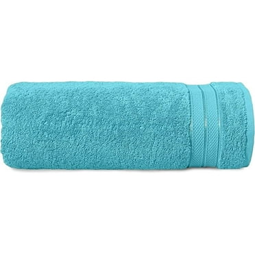 Mocassi Turkish Cotton Jumbo Bath Towel, 1-Piece, 35" x 70", Highly Absorbent - Soft Bathroom Towel, Aqua