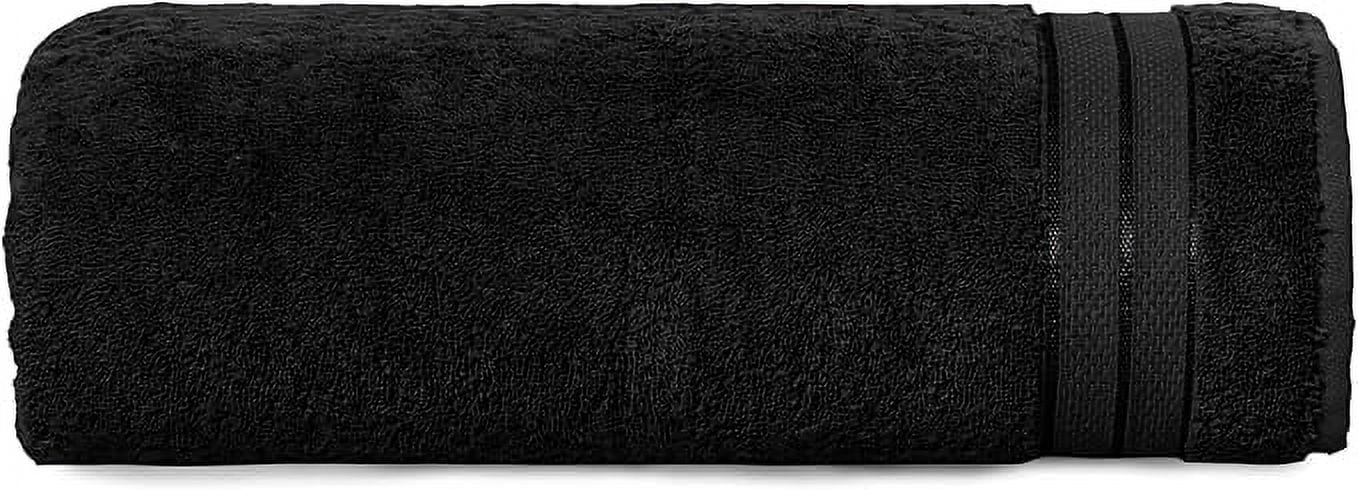 Mocassi Turkish Cotton Jumbo Bath Towel, 1-Piece, 35" x 70", Highly Absorbent - Soft Bathroom Towel, Black