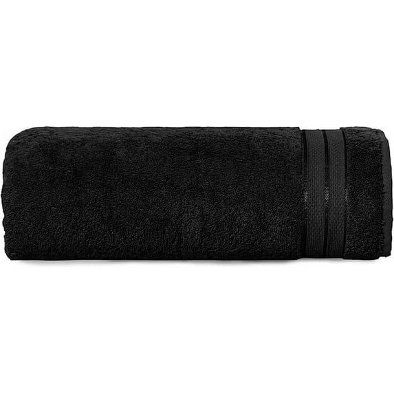 Mocassi Turkish Cotton Jumbo Bath Towel, 1-Piece, 35" x 70", Highly Absorbent - Soft Bathroom Towel, Black