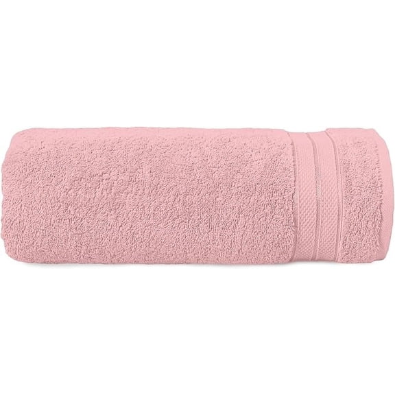 Mocassi Turkish Cotton Jumbo Bath Towel, 1-Piece, 35" x 70", Highly Absorbent - Soft Bathroom Towel, Dusty Rose