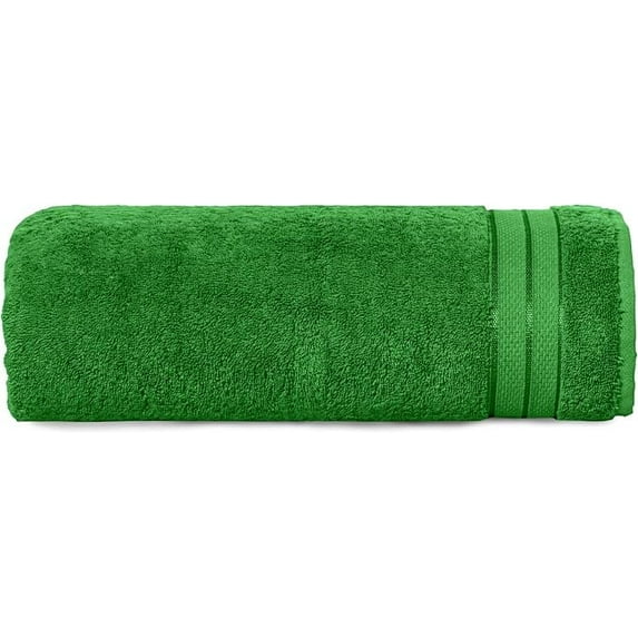 Mocassi Turkish Cotton Jumbo Bath Towel, 1-Piece, 35" x 70", Highly Absorbent - Soft Bathroom Towel, Emerald Green
