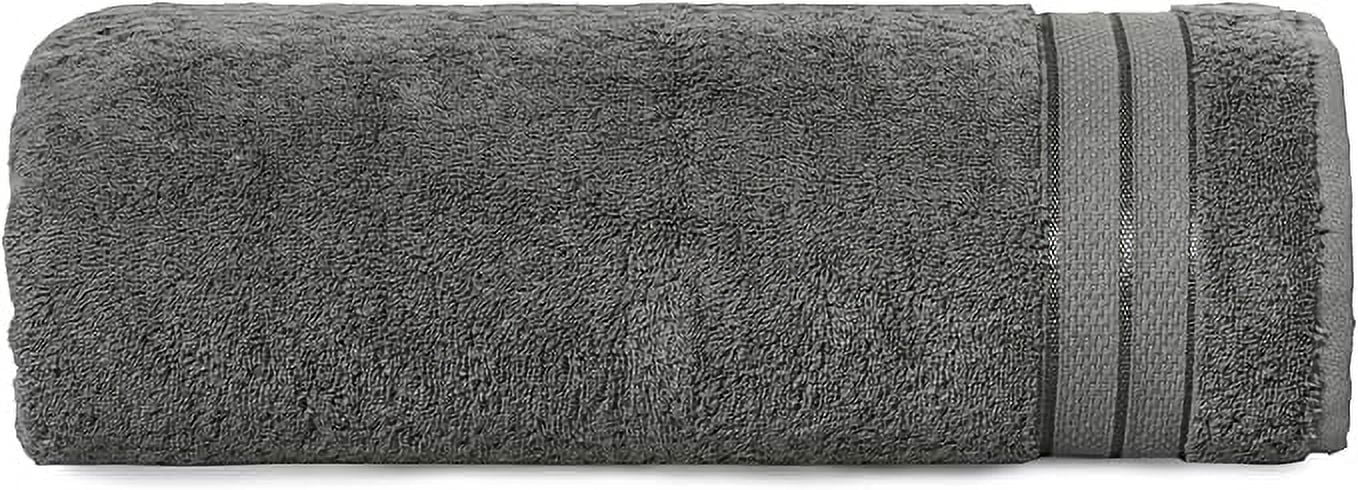 Mocassi Turkish Cotton Jumbo Bath Towel, 1-Piece, 35" x 70", Highly Absorbent - Soft Bathroom Towel, Gray