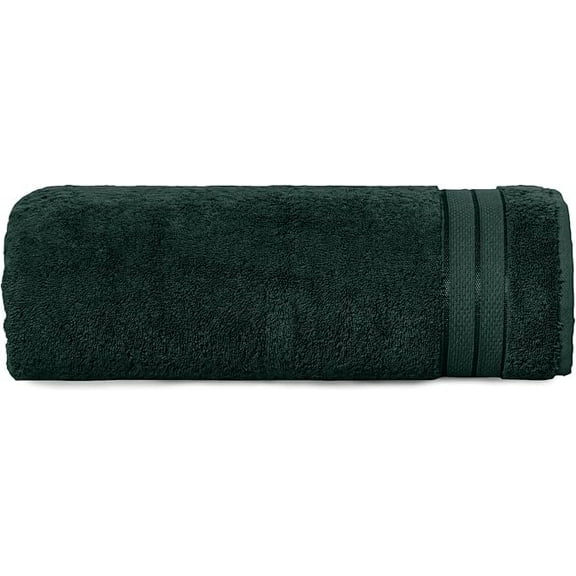 Mocassi Turkish Cotton Jumbo Bath Towel, 1-Piece, 35" x 70", Highly Absorbent - Soft Bathroom Towel, Hunter Green