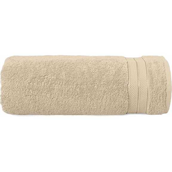 Mocassi Turkish Cotton Jumbo Bath Towel, 1-Piece, 35" x 70", Highly Absorbent - Soft Bathroom Towel, Ivory